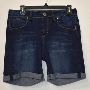 Royalty For Me Dark Jean Cuffed Shorts Size 8